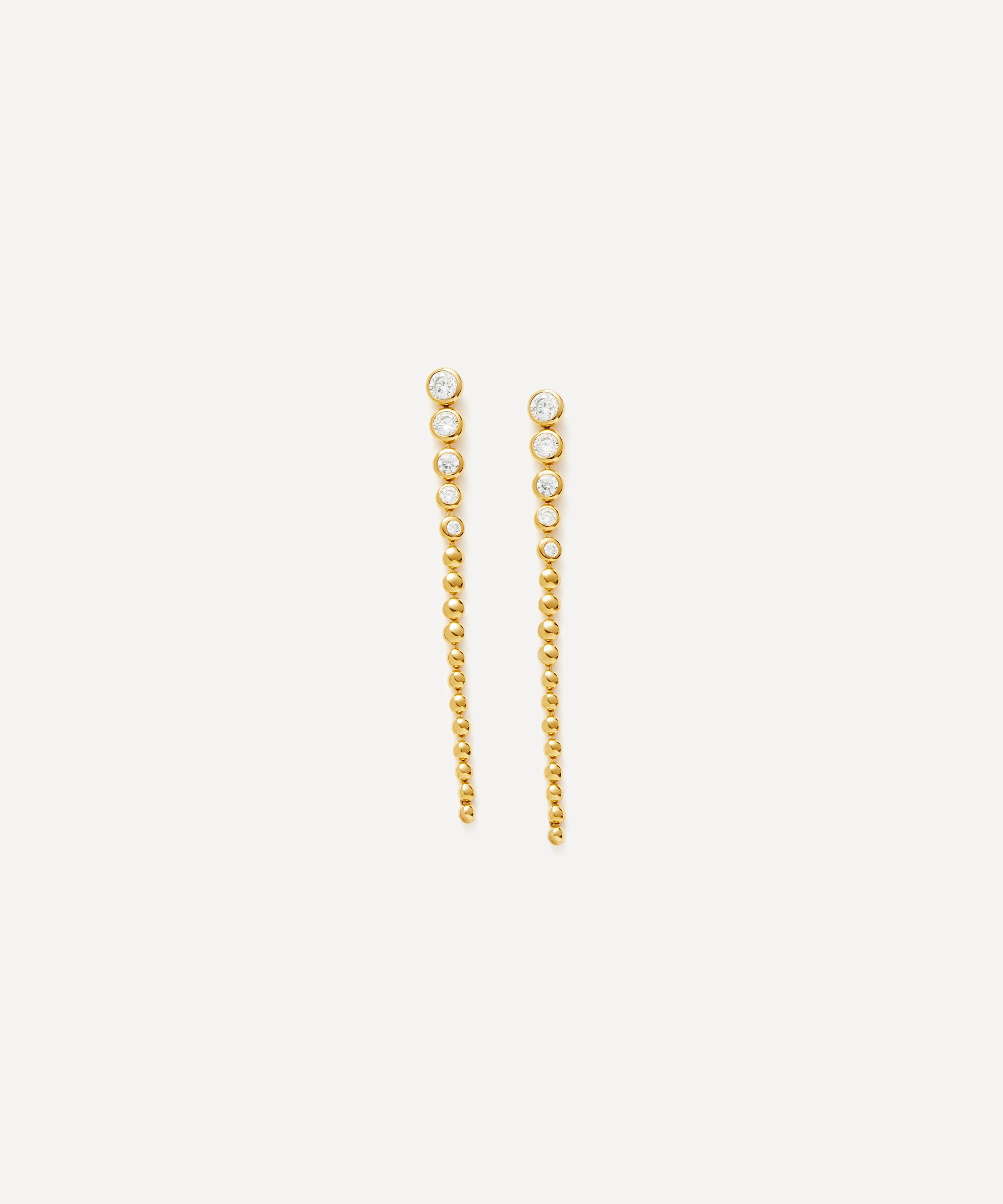 Missoma - 18ct Gold-Plated Vermeil Silver Articulated Beaded Stone Long Drop Earrings