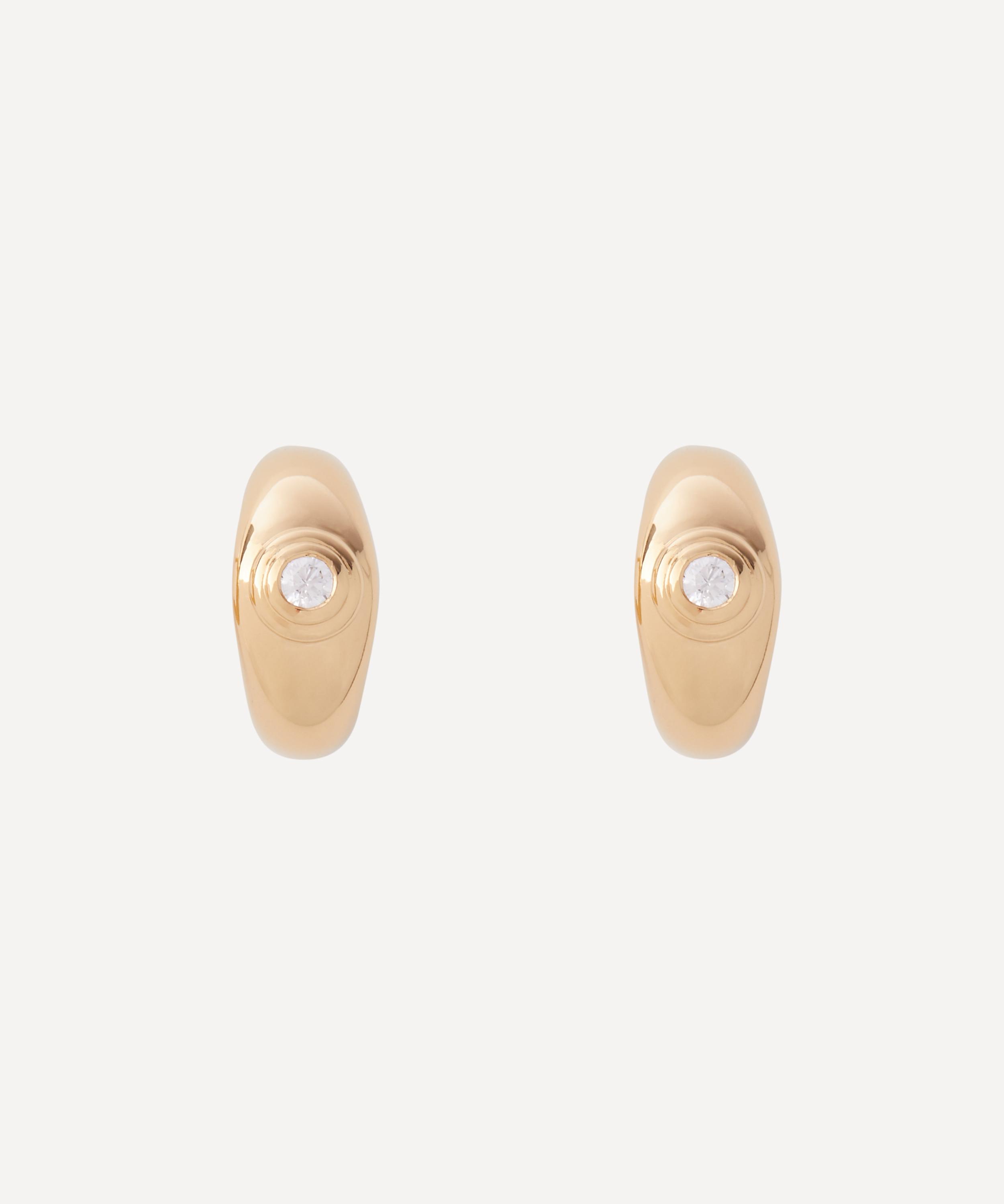 Missoma - 18ct Gold-Plated Stone Dome Mini Hoop Earrings image number 0