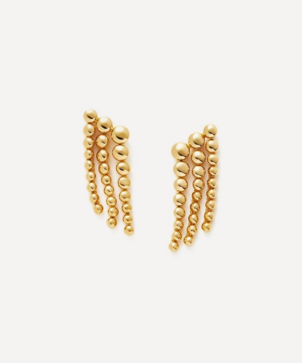 Missoma - 18ct Gold-Plated Vermeil Silver Articulated Beaded Waterfall Drop Earrings image number null
