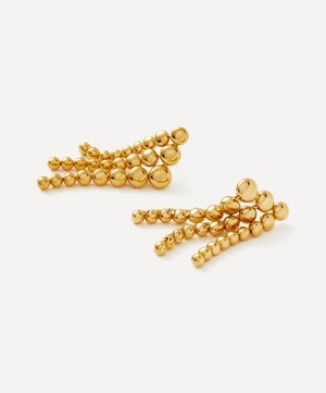 Missoma - 18ct Gold-Plated Vermeil Silver Articulated Beaded Waterfall Drop Earrings image number 3