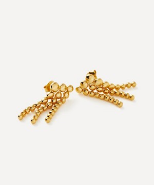 Missoma - 18ct Gold-Plated Vermeil Silver Articulated Beaded Waterfall Drop Earrings image number 4