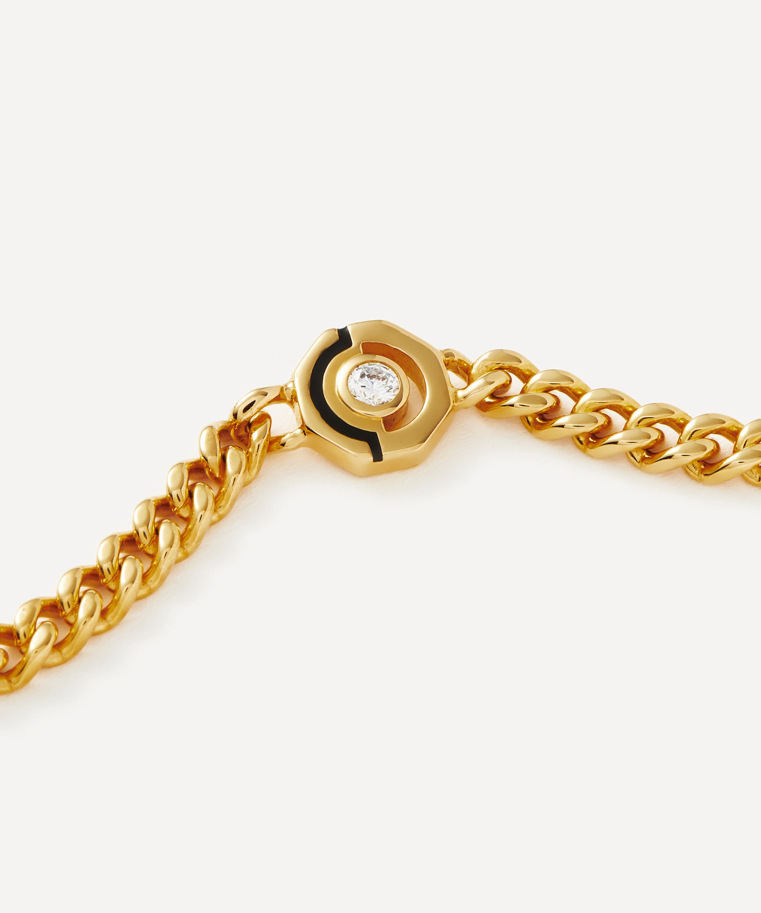 Missoma - 18ct Gold-Plated Enamel and Stone Byline Hex Charm Bracelet image number 3
