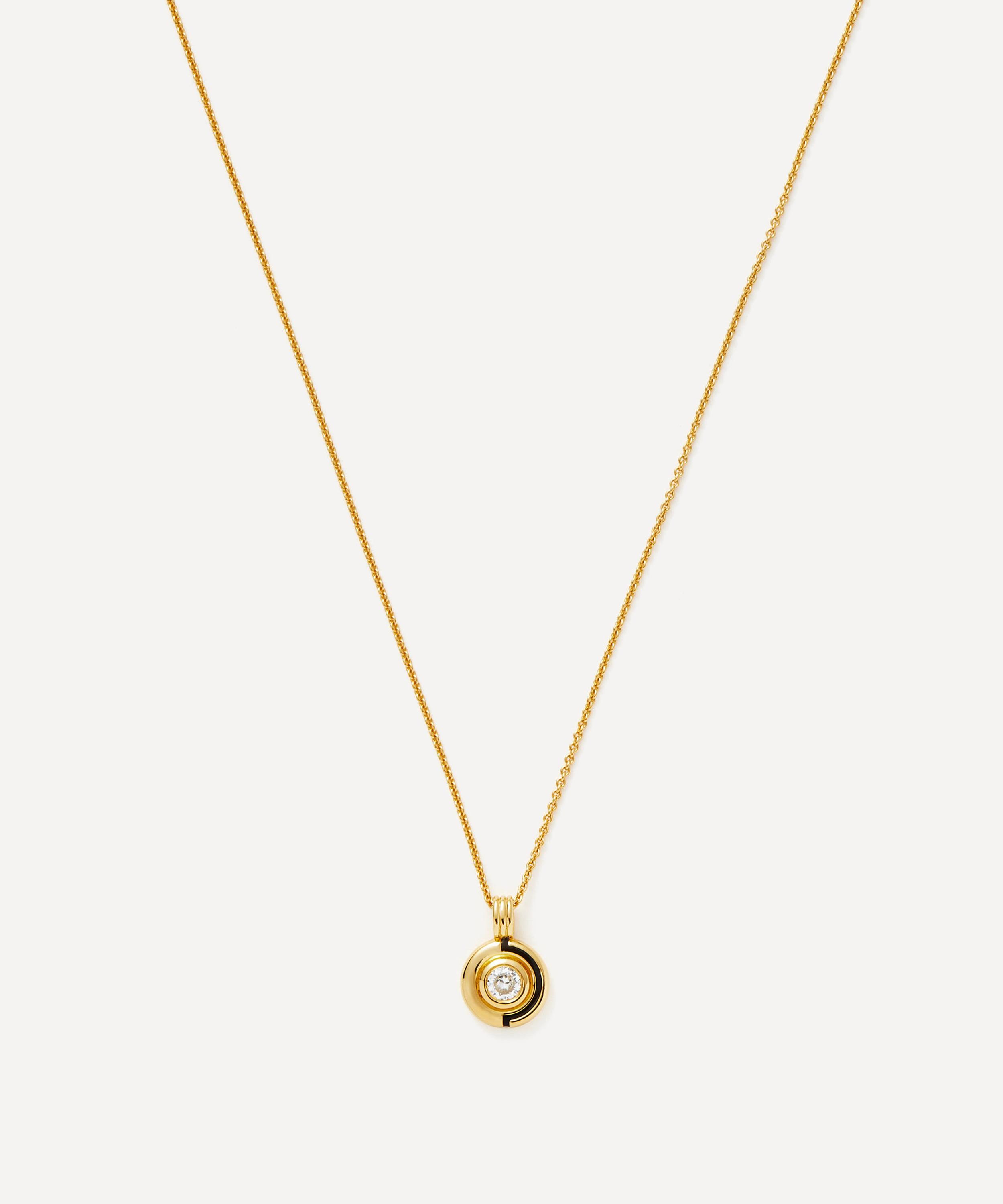 Missoma - 18ct Gold-Plated Vermeil Silver Enamel and Astone Byline Round Pendant Necklace image number 0