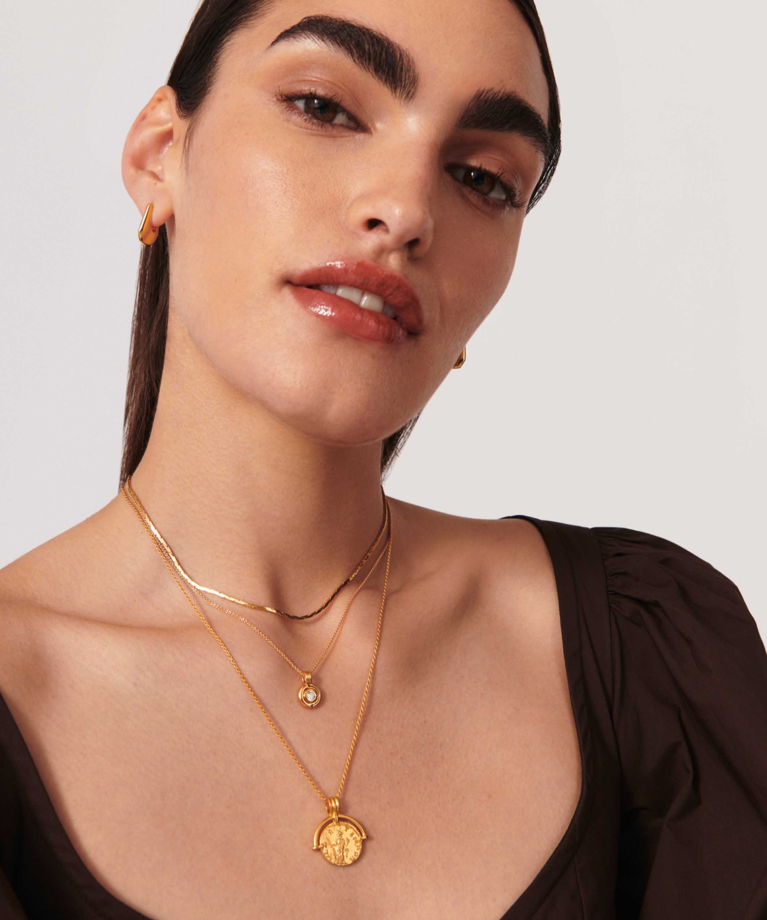 Missoma Valentine's Ridge Heart Pendant Necklace in Gold