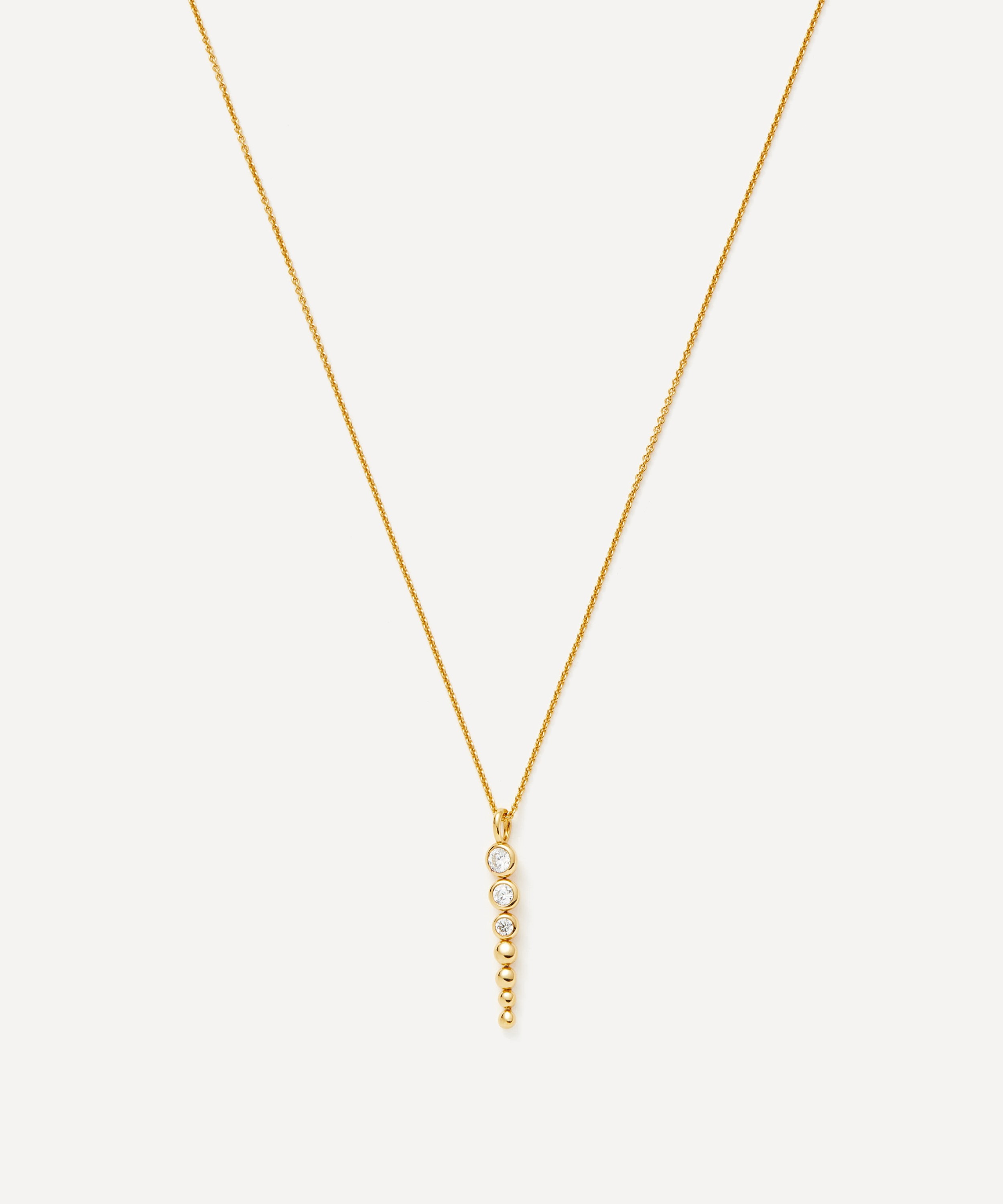 Missoma - 18ct Gold-Plated Vermeil Silver Articulated Reversible Beaded Stone Drop Pendant Necklace image number 0