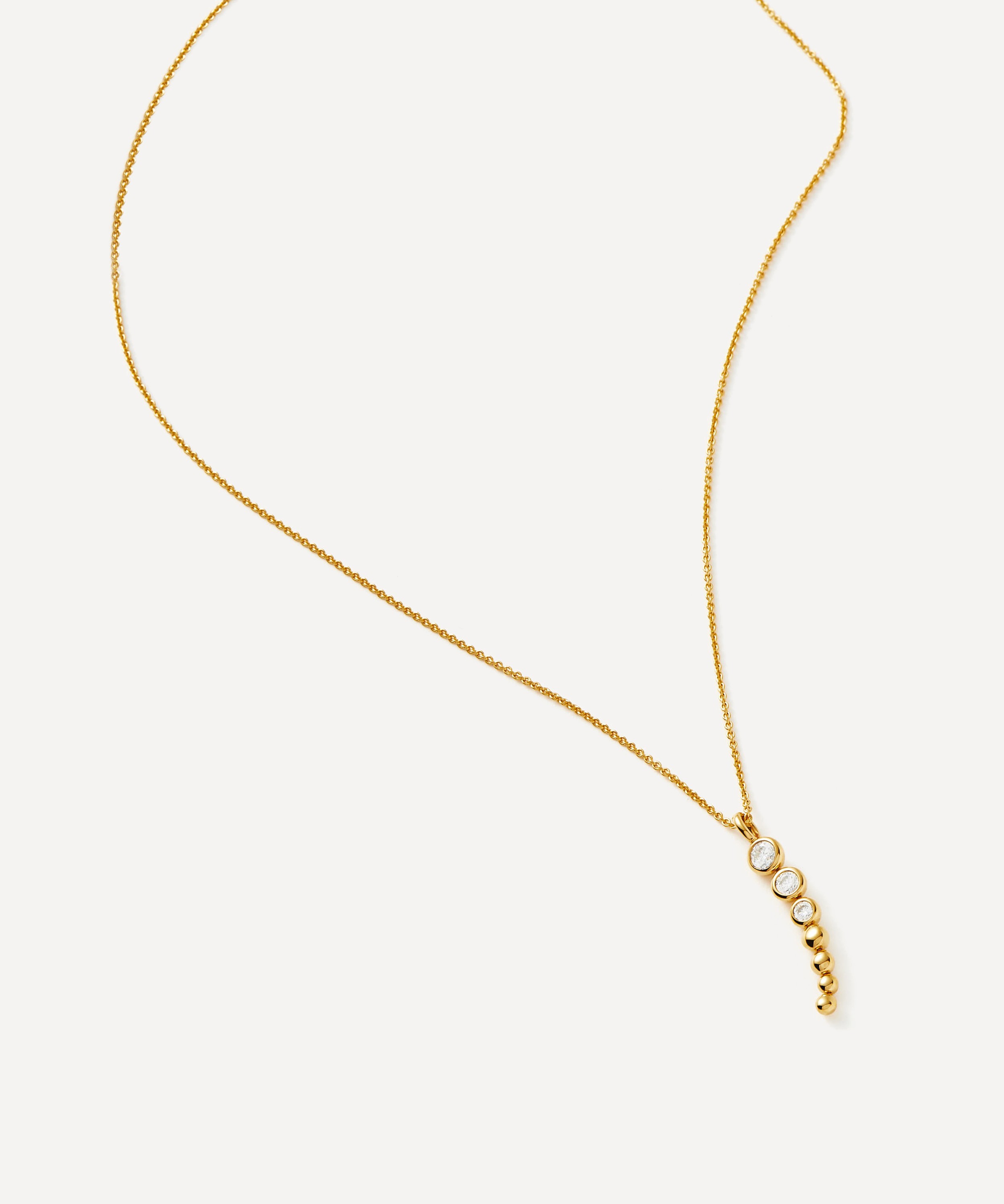 Missoma - 18ct Gold-Plated Vermeil Silver Articulated Reversible Beaded Stone Drop Pendant Necklace image number 3