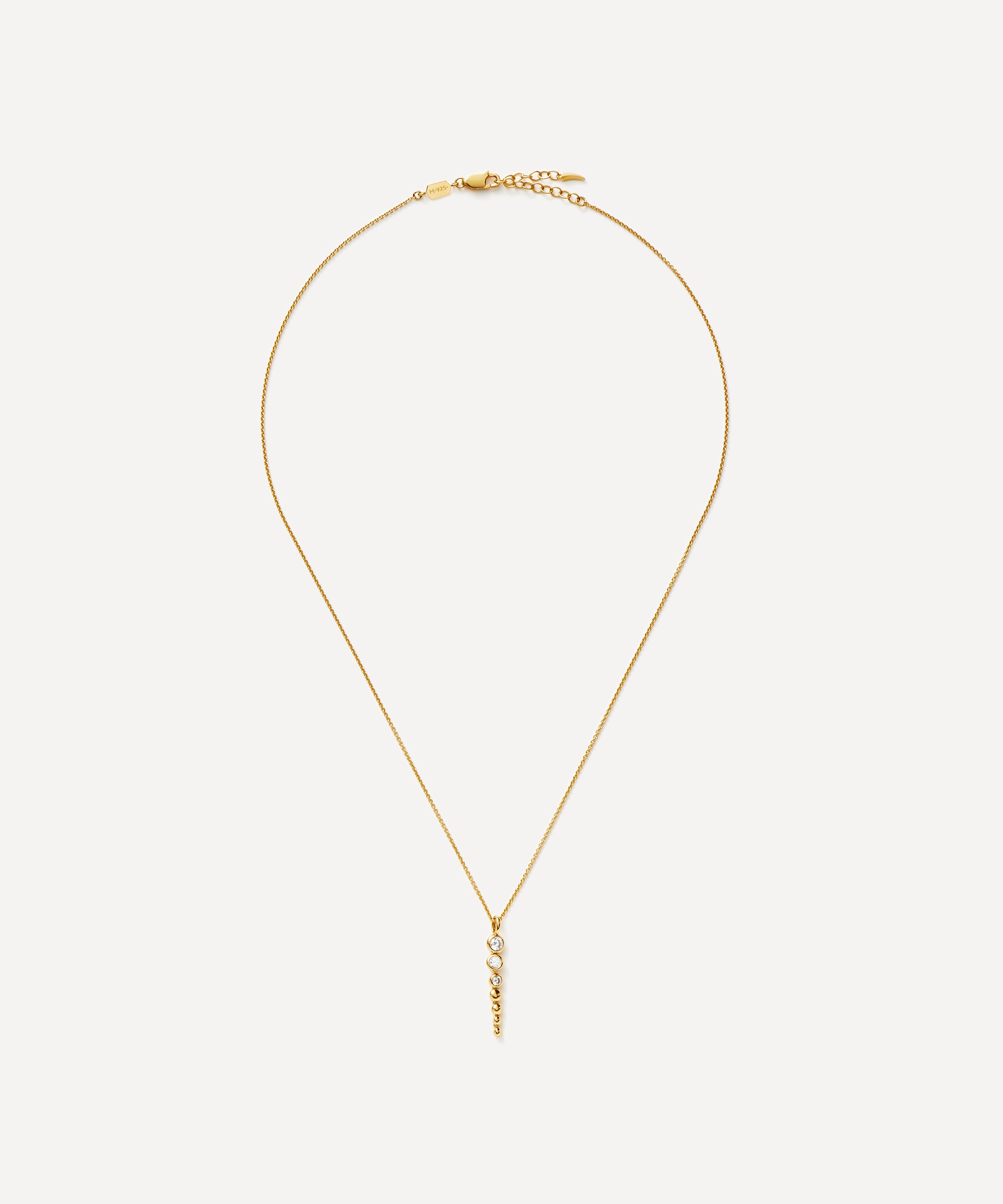 Missoma - 18ct Gold-Plated Vermeil Silver Articulated Reversible Beaded Stone Drop Pendant Necklace image number 4