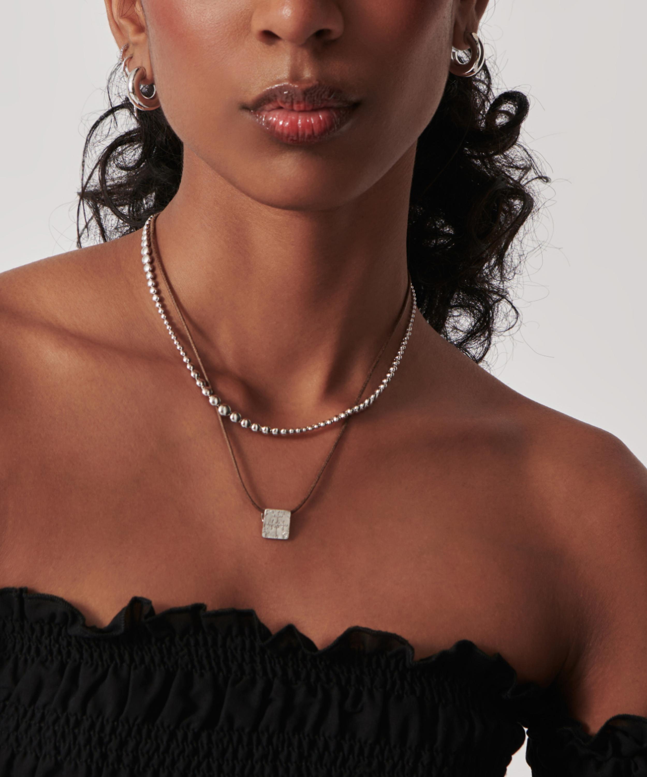 Missoma - Sterling Silver Articulated Beaded Choker Necklace image number 2