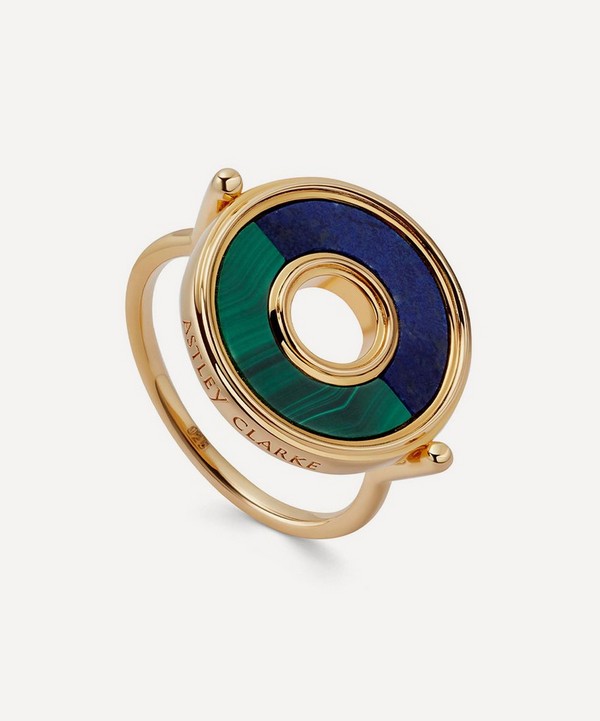 Astley Clarke - 18ct Gold-Plated Vermeil Silver Fuse Lapis and Malachite Ring