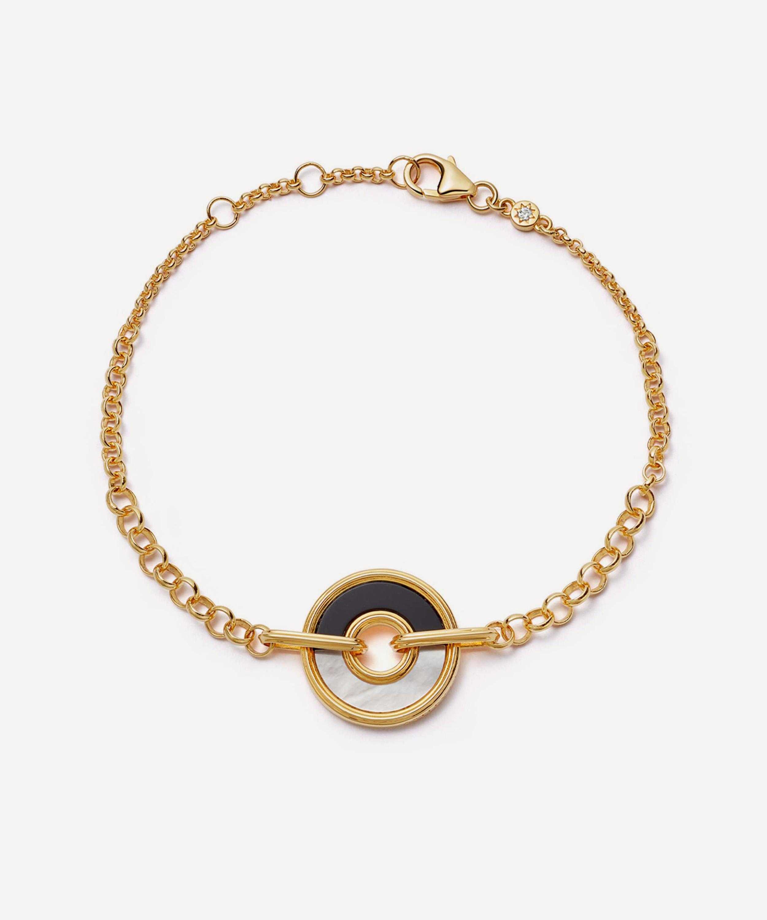 Astley Clarke - 18ct Gold-Plated Vermeil Silver Fuse Black Onyx and Mother of Pearl Bracelet image number 0