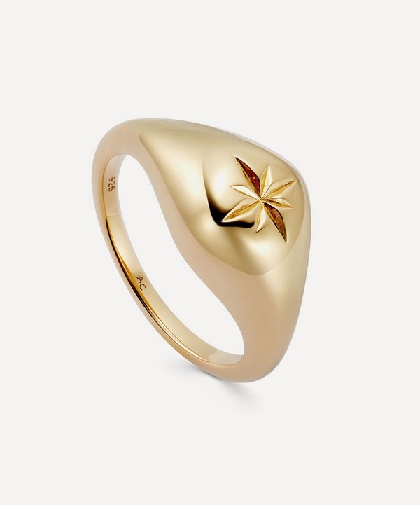Astley Clarke 18ct Gold-Plated Vermeil Silver Aurora Dome Ring | Liberty