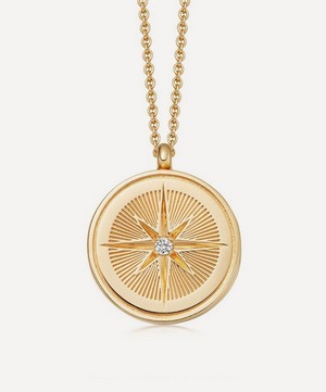 Astley Clarke - 18ct Gold-Plated Vermeil Silver Celestial Compass Locket Necklace image number 0