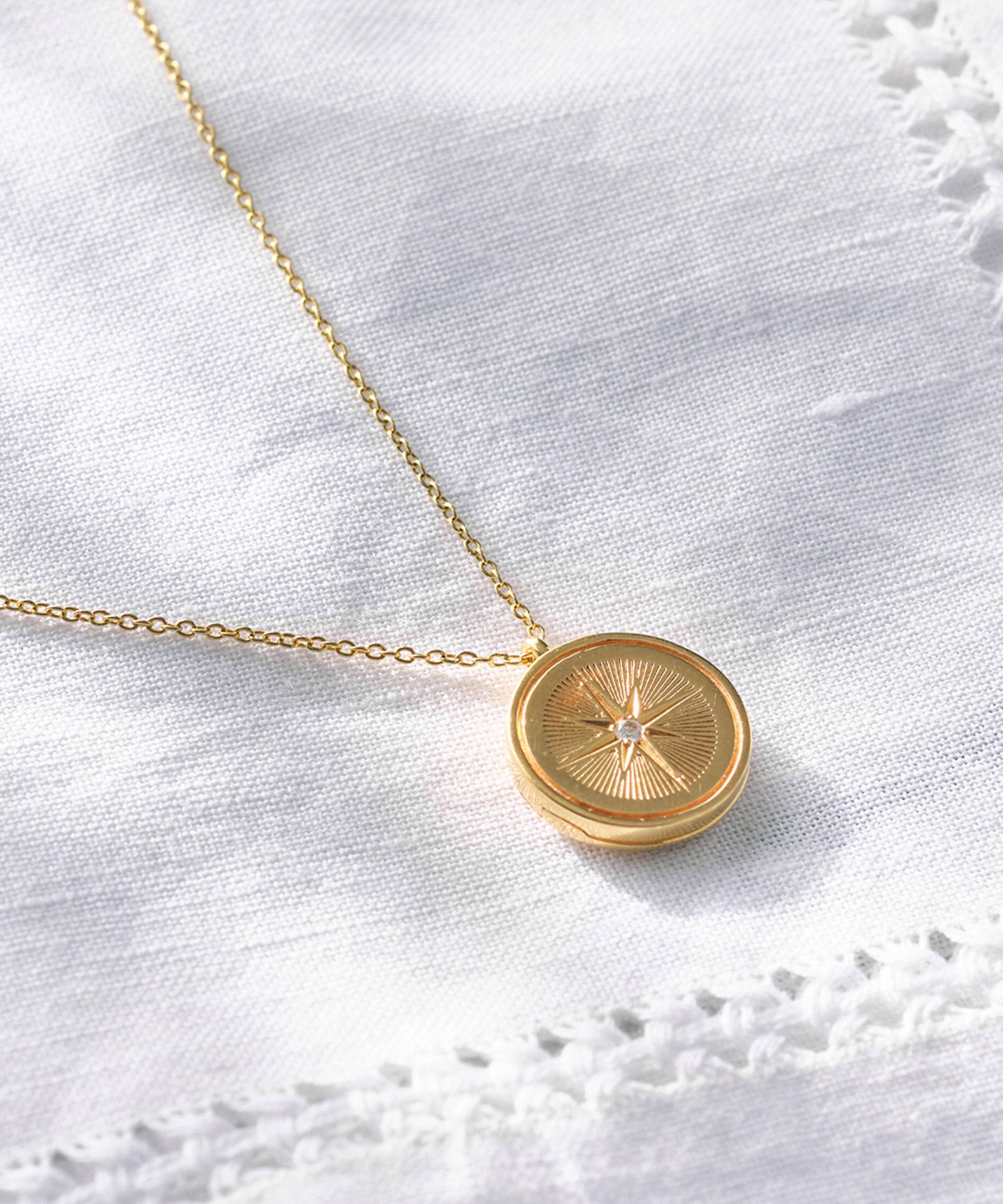 Astley Clarke - 18ct Gold-Plated Vermeil Silver Celestial Compass Locket Necklace image number 2