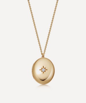Astley Clarke - 18ct Gold-Plated Vermeil Silver Biography Oval Locket Necklace image number 0