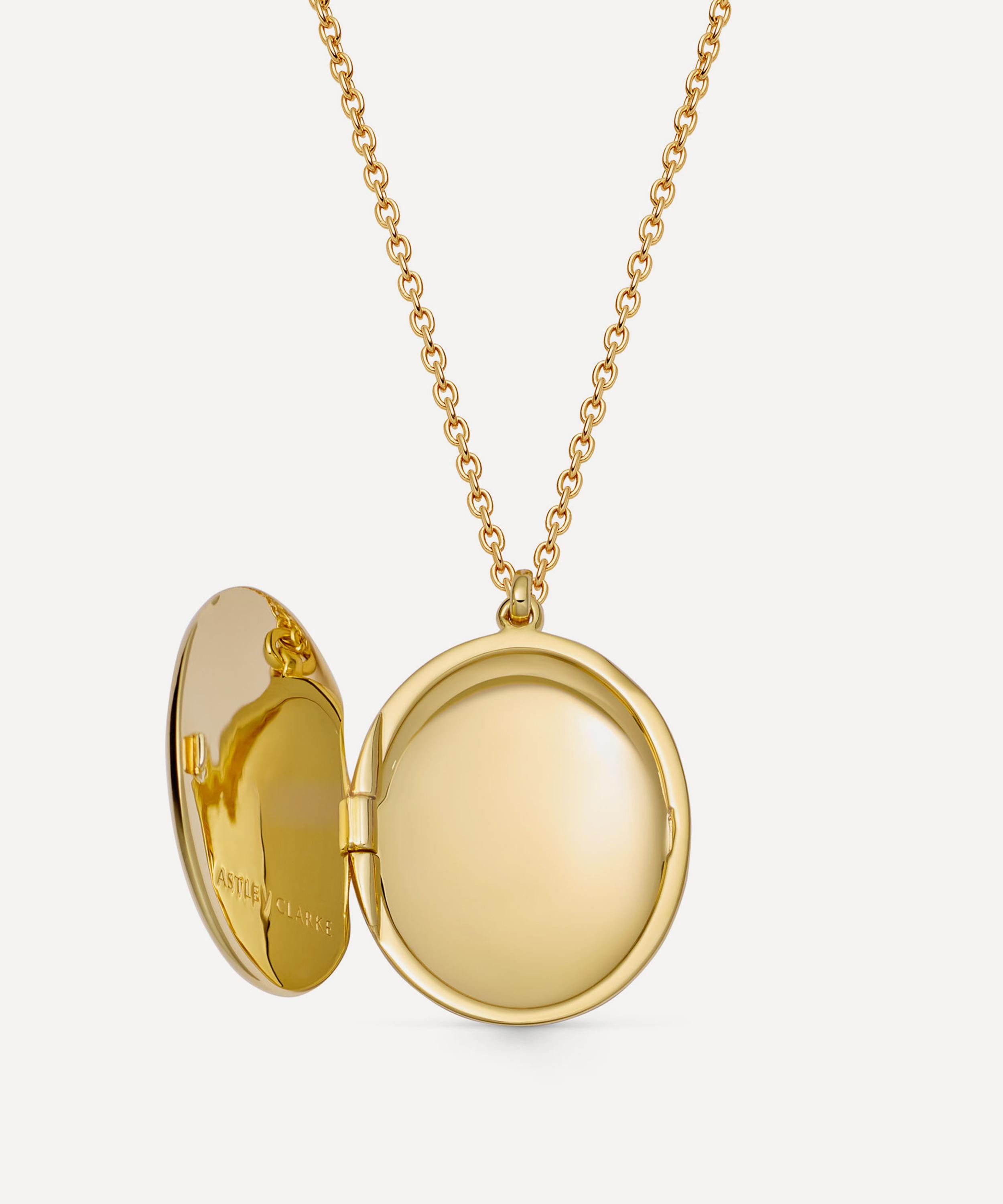 Astley Clarke - 18ct Gold-Plated Vermeil Silver Biography Oval Locket Necklace image number 2