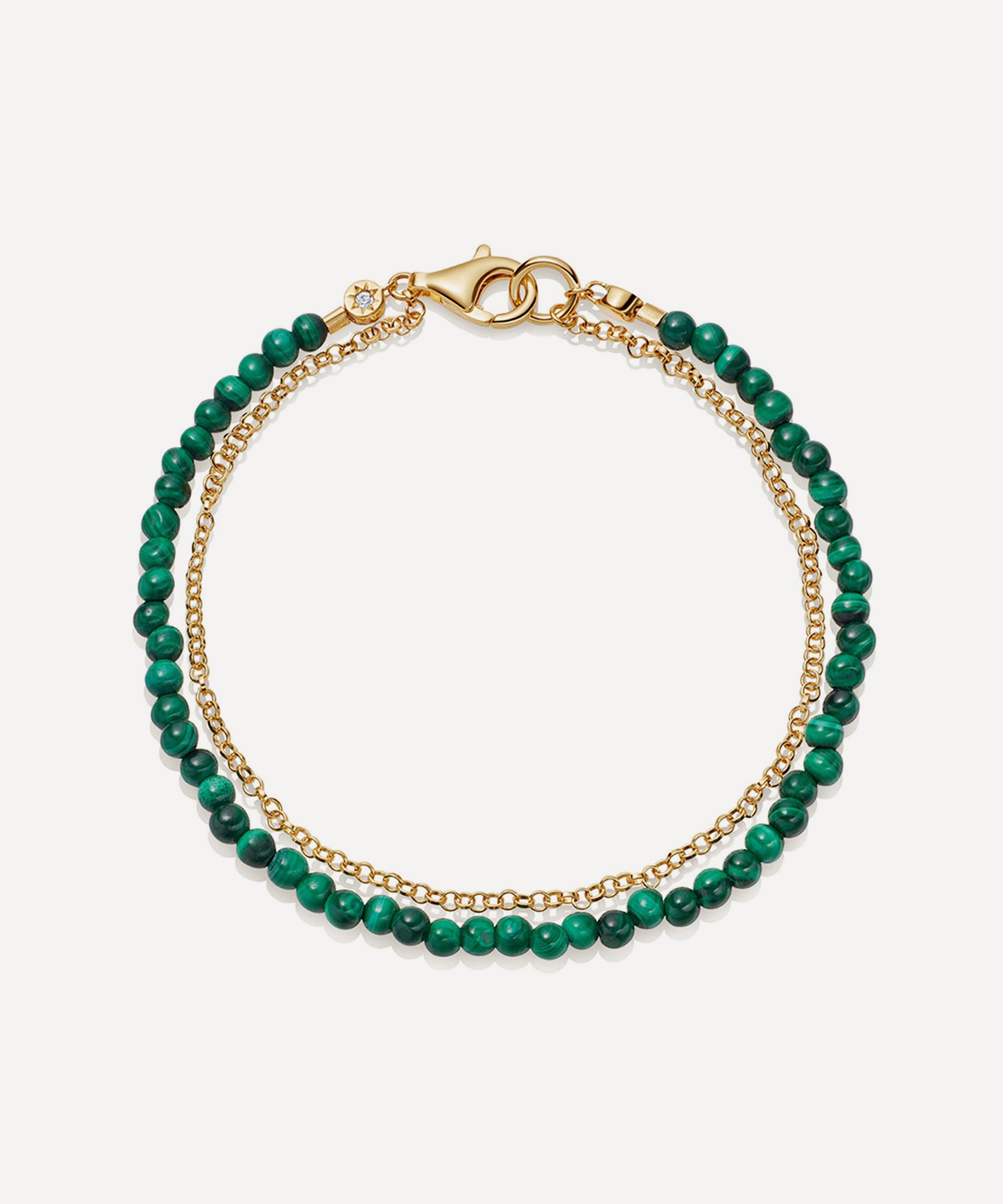 Astley Clarke - 18ct Gold-Plated Vermeil Silver Biography Malachite Bracelet image number 0