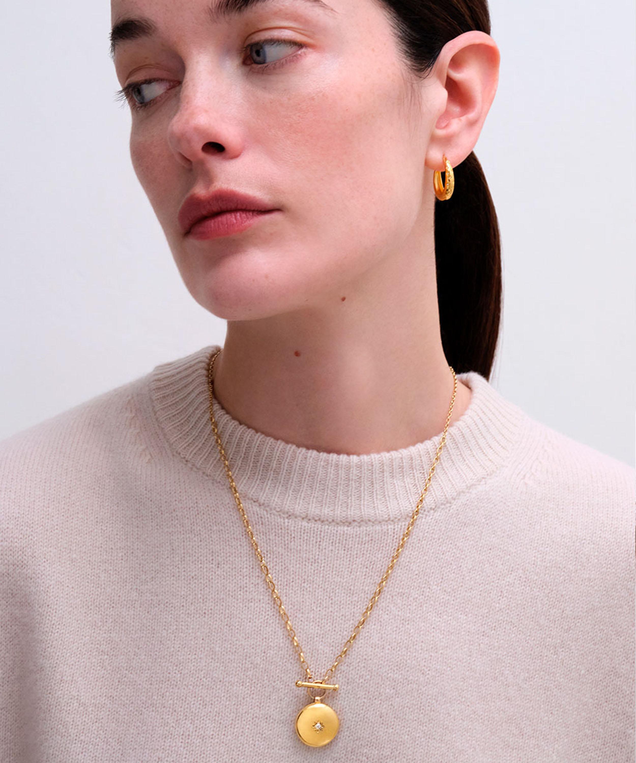 Astley Clarke - 18ct Gold-Plated Vermeil Silver Biography T-Bar Locket Necklace image number 2