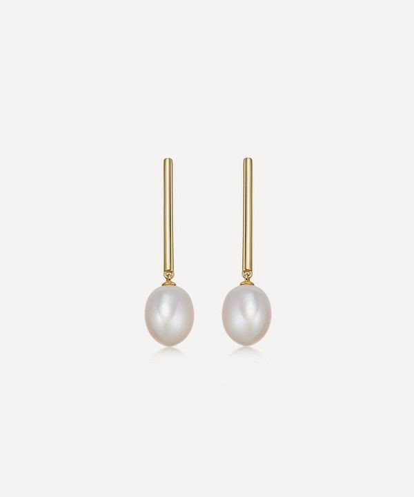 Astley Clarke - 18ct Gold-Plated Vermeil Silver Celestial Pearl Drop Earrings image number null
