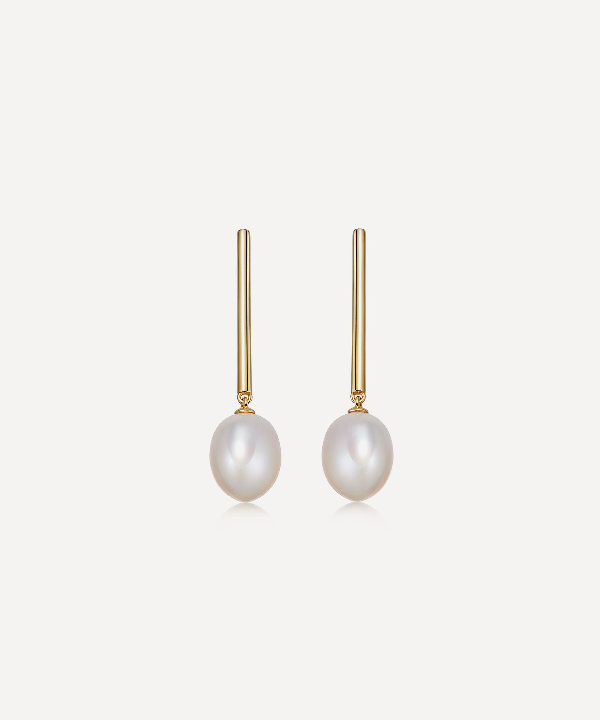 Astley Clarke - 18ct Gold-Plated Vermeil Silver Celestial Pearl Drop Earrings image number 0