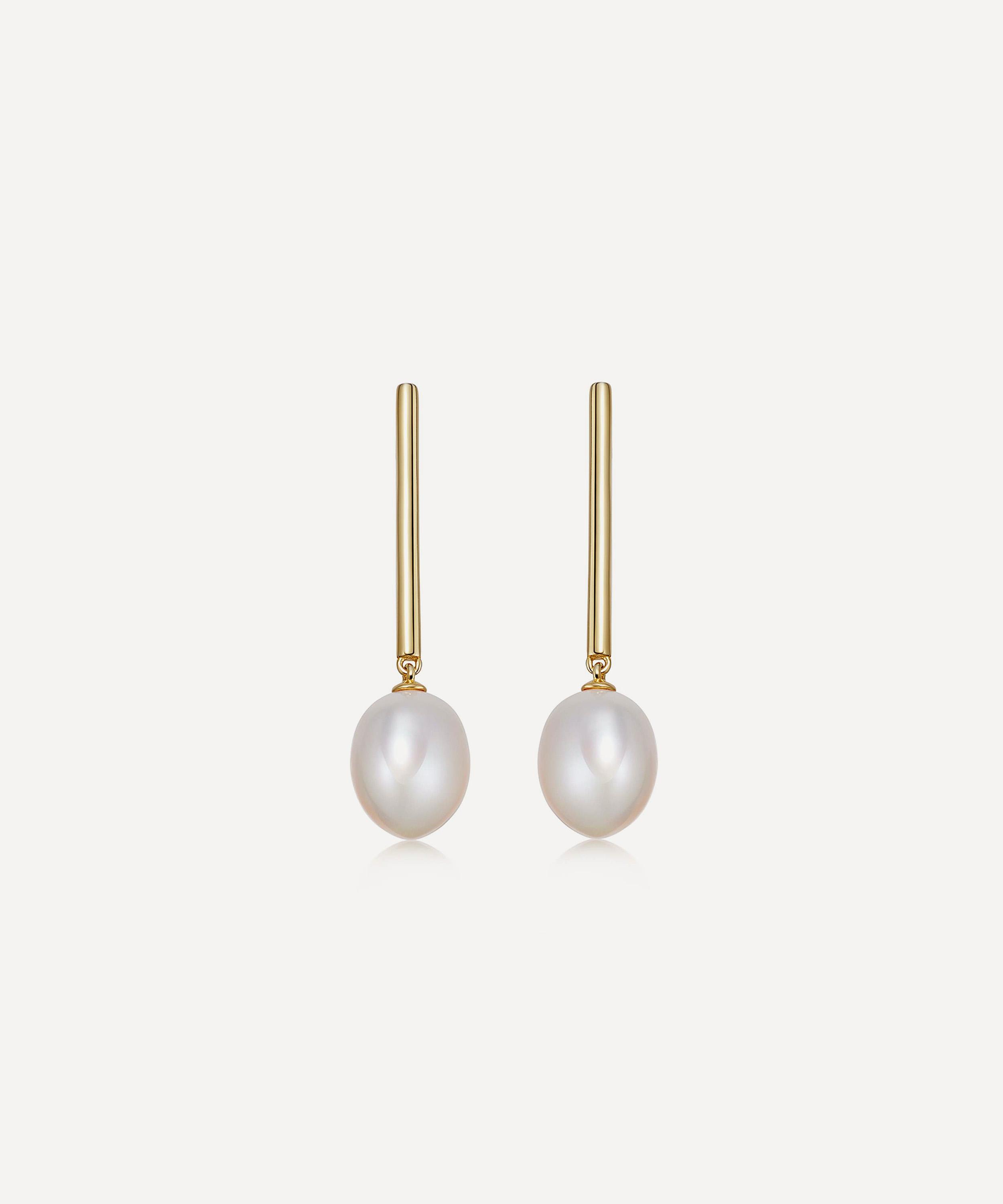 Astley Clarke - 18ct Gold-Plated Vermeil Silver Celestial Pearl Drop Earrings