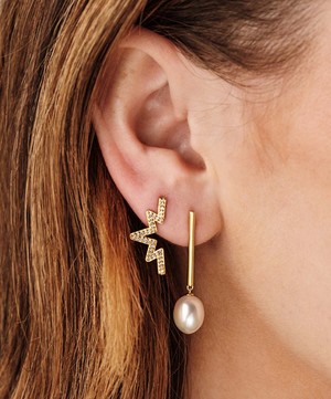 Astley Clarke - 18ct Gold-Plated Vermeil Silver Celestial Pearl Drop Earrings image number 1