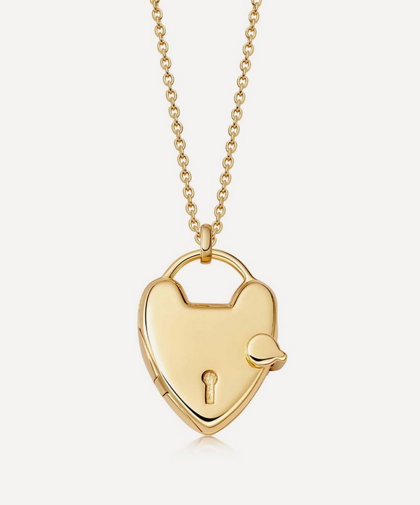 Astley Clarke - 18ct Gold-Plated Vermeil Silver Biography Heart Locket Necklace image number null