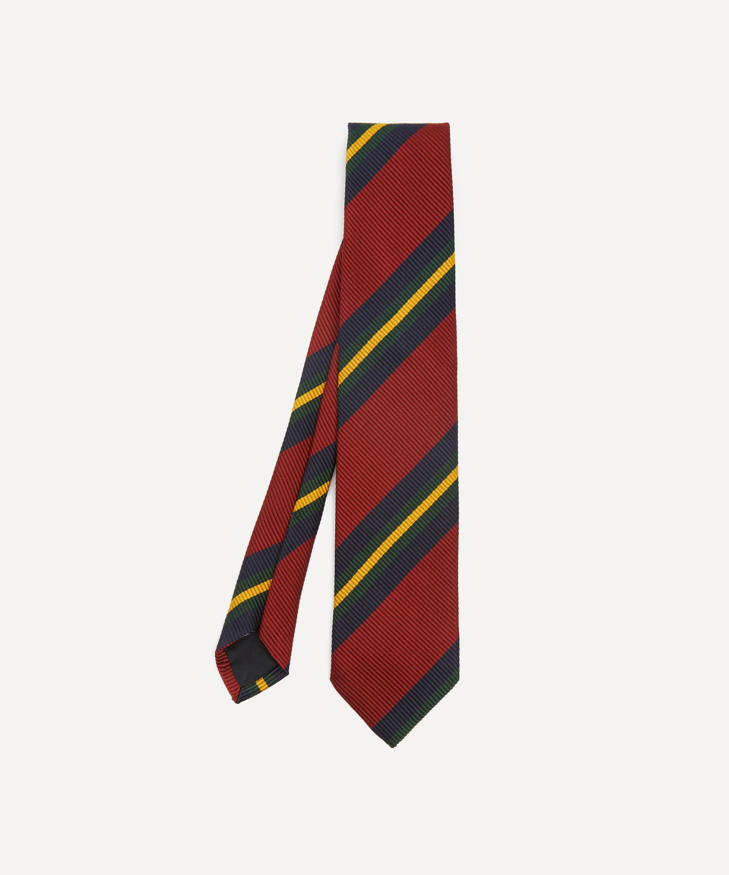 Drakes - Stripe Silk Tie image number 0