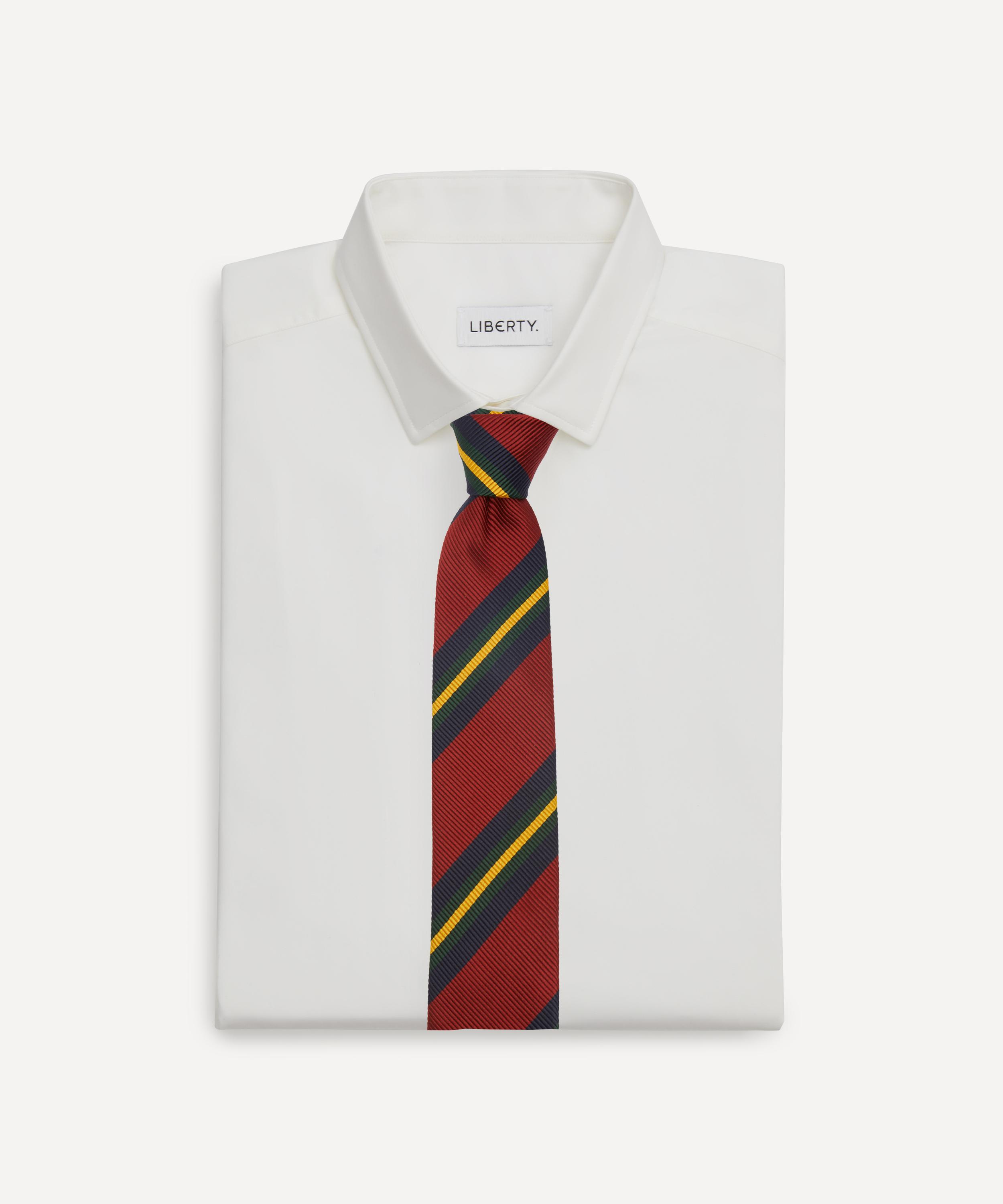 Drakes - Stripe Silk Tie image number 1