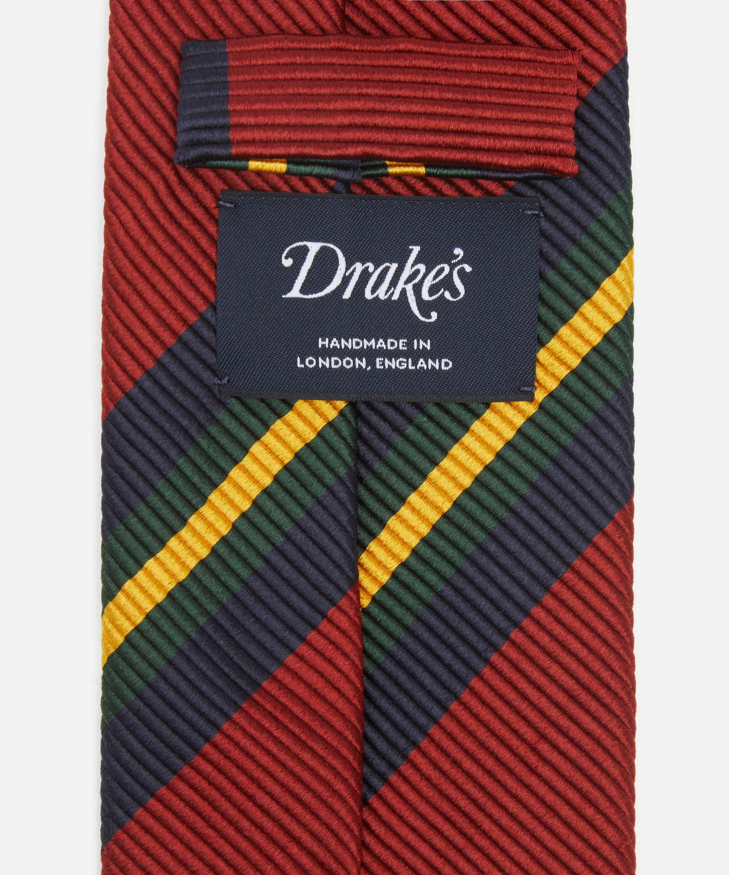 Drakes - Stripe Silk Tie image number 2