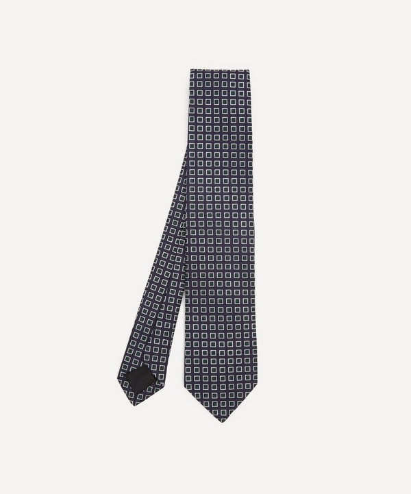 Drakes - Green Mini Square Silk Tie image number null