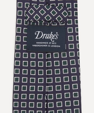 Drakes - Green Mini Square Silk Tie image number 2
