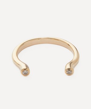 Hirotaka - 10ct Gold Drosera Diamond Cuff Ring image number 0