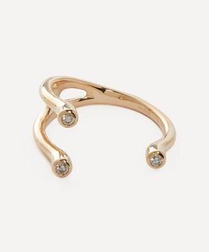 Hirotaka - 10ct Gold Drosera Diamond Cuff Ring image number 0