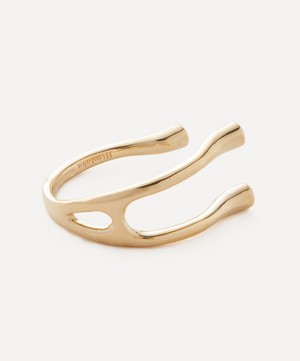 Hirotaka - 10ct Gold Drosera Diamond Cuff Ring image number 1
