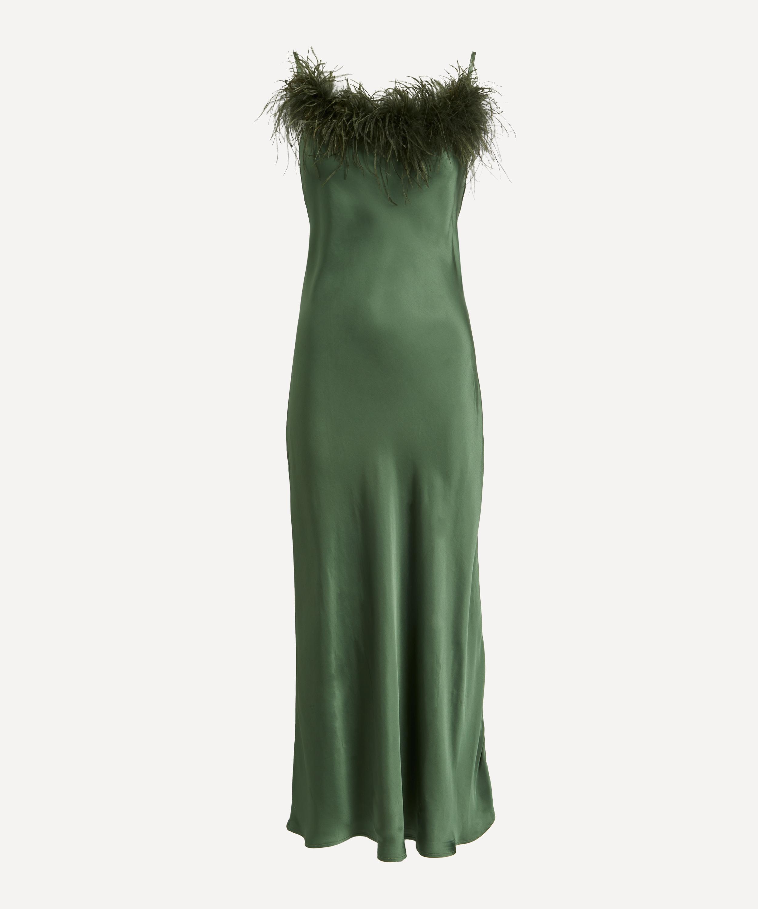 Sleeper - Feathered Boheme Midi Slip Dress