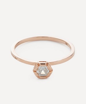 Selim Mouzannar - 18ct Rose Gold Rose De France Hexagon Diamond Ring image number 0
