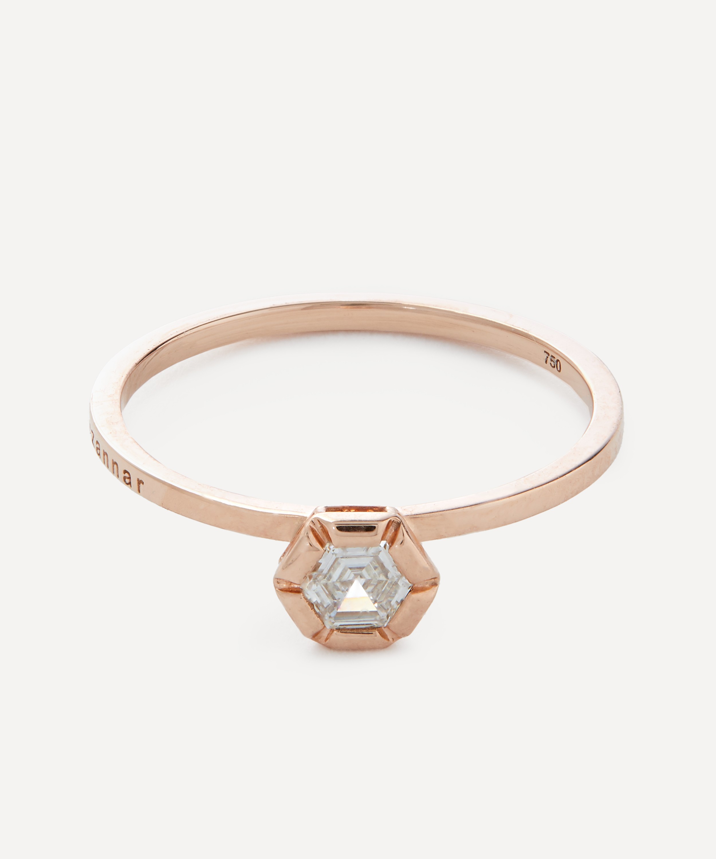 Selim Mouzannar - 18ct Rose Gold Rose De France Hexagon Diamond Ring image number 0