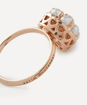 Selim Mouzannar - 18ct Rose Gold Beirut Multi Pearl and Diamond Ring image number 1