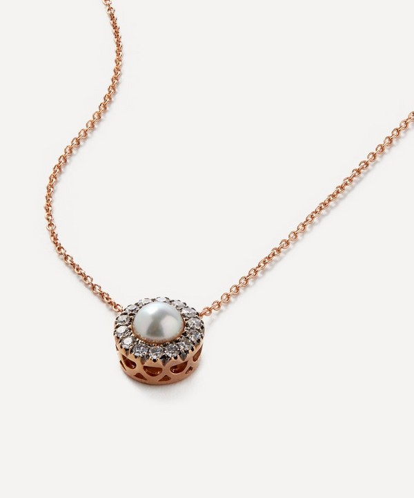 Selim Mouzannar - 18ct Rose Gold Beirut Pearl and Diamond Pendant Necklace
