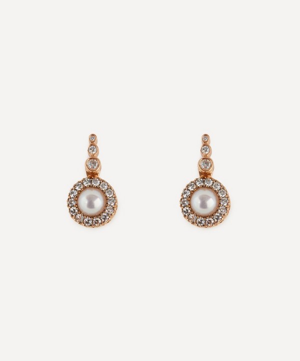 Selim Mouzannar - 18ct Rose Gold Beirut Pearl and Diamond Stud Earrings