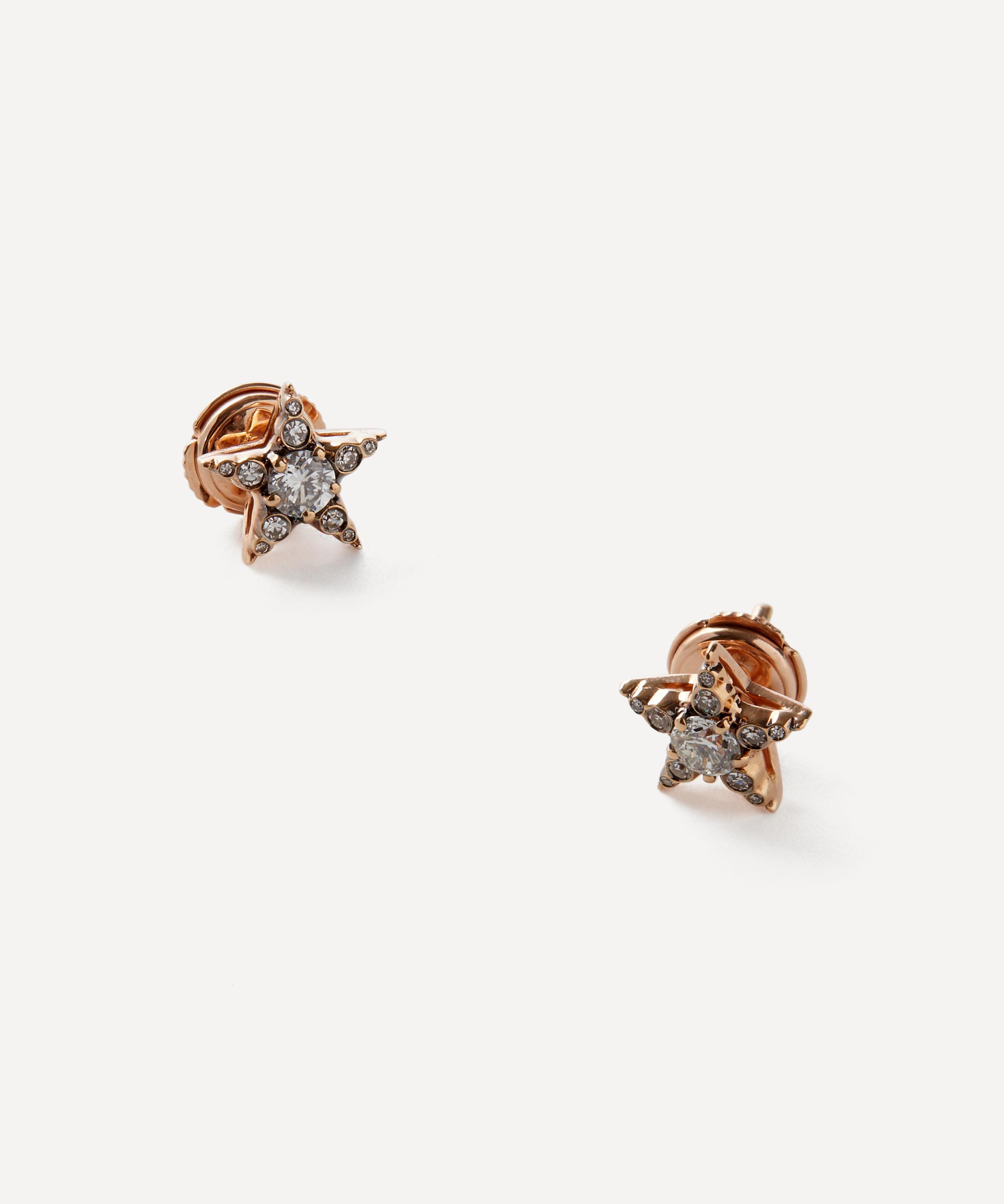 Selim Mouzannar - 18ct Rose Gold Istanbul Diamond Star Stud Earrings image number 1