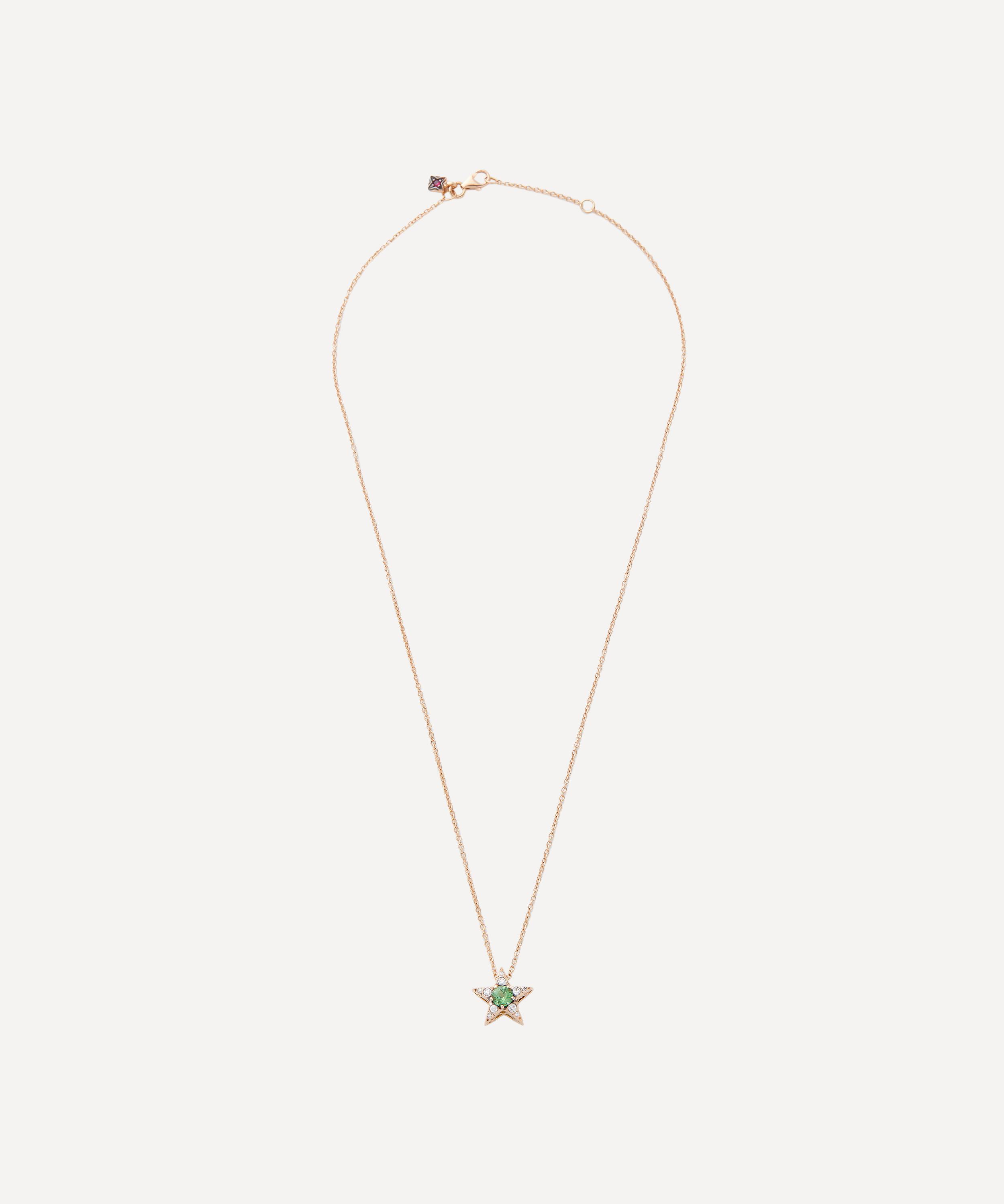 Selim Mouzannar - 18ct Rose Gold Istanbul Tsavorite and Diamond Star Pendant Necklace image number 1