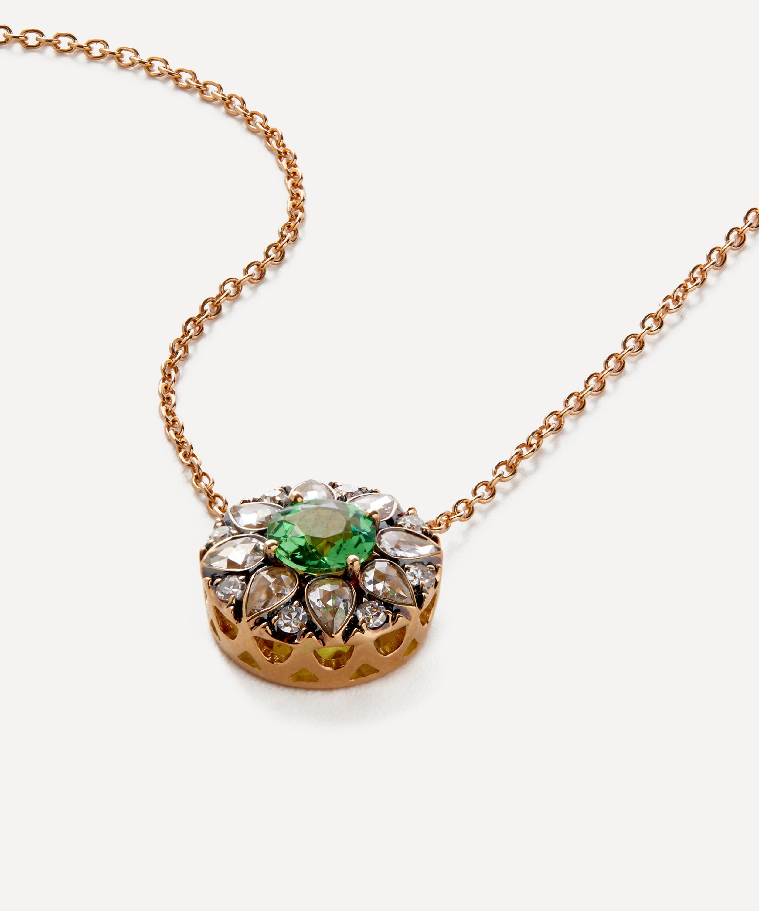 Selim Mouzannar - 18ct Rose Gold Beirut Emerald and Diamond Pendant Necklace image number 0