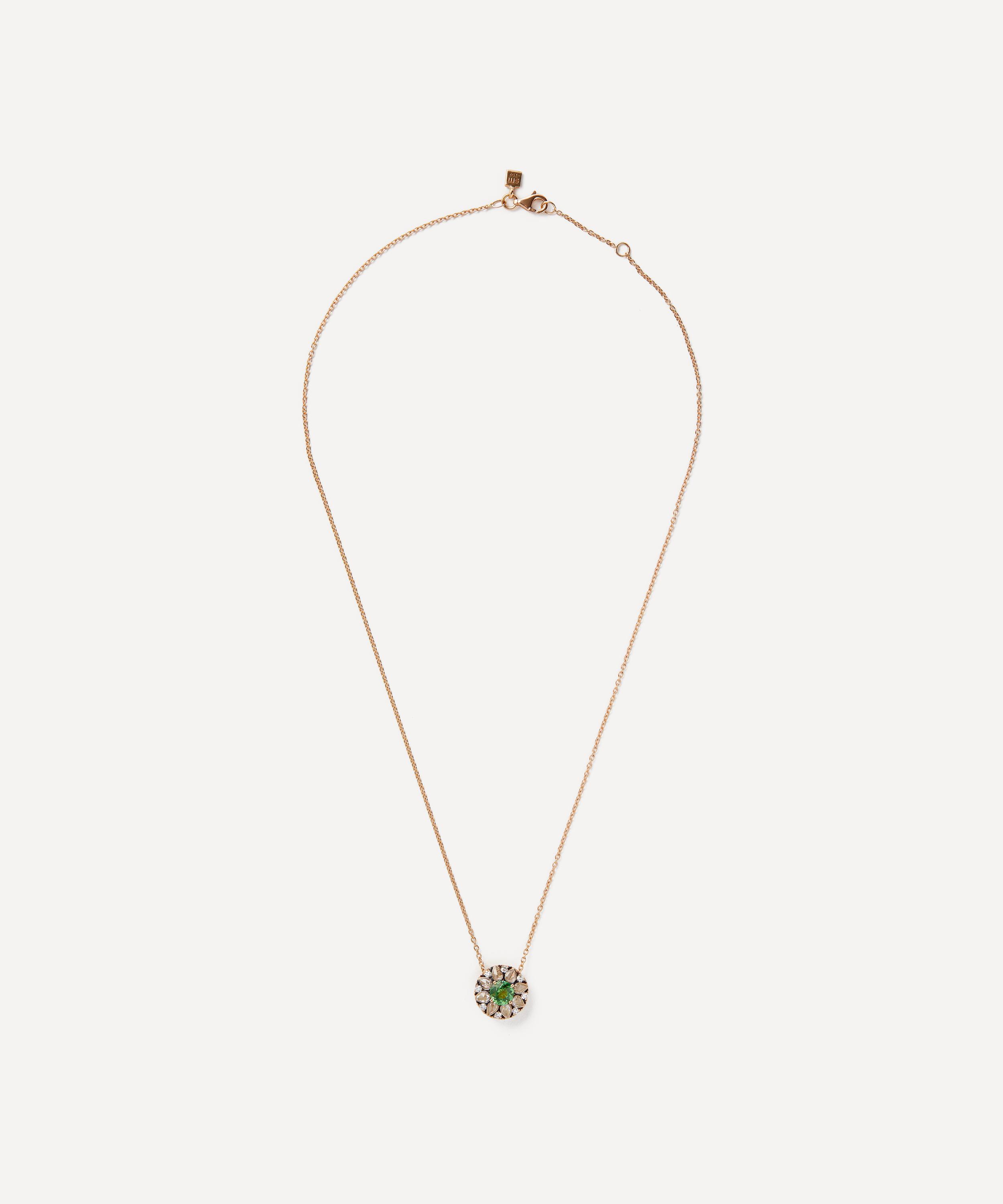 Selim Mouzannar - 18ct Rose Gold Beirut Emerald and Diamond Pendant Necklace image number 1