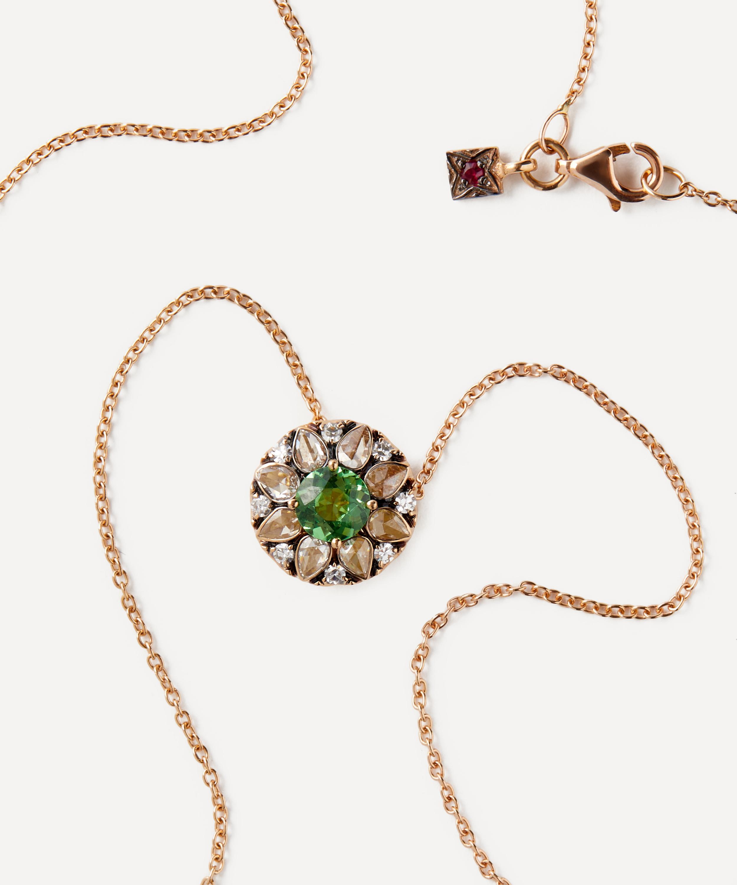 Selim Mouzannar - 18ct Rose Gold Beirut Emerald and Diamond Pendant Necklace image number 2