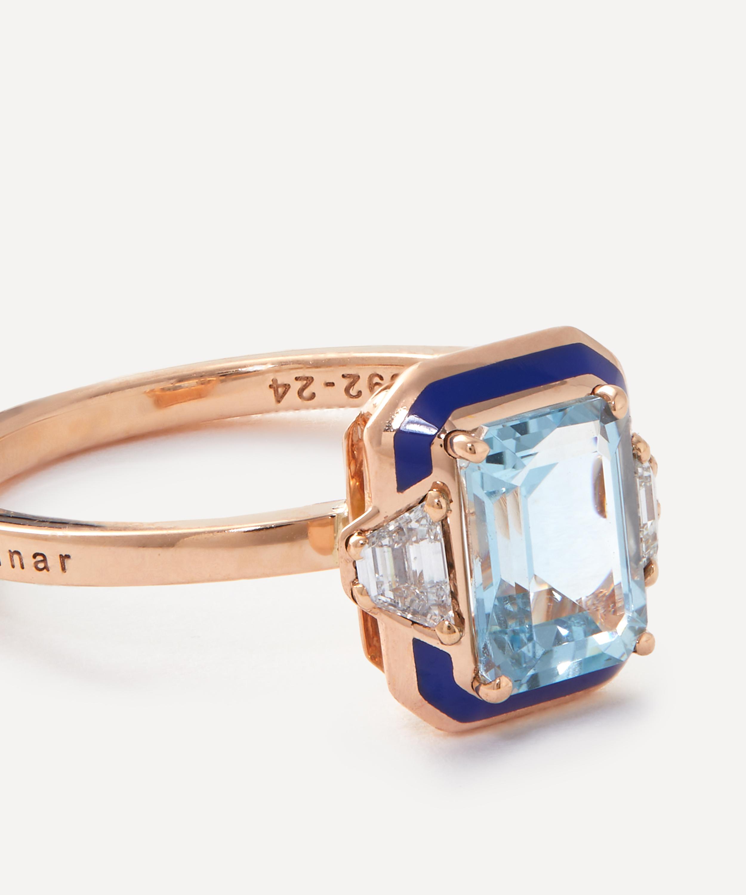 Selim Mouzannar - 18ct Rose Gold Gemma Aquamarine and Diamond Ring image number 1