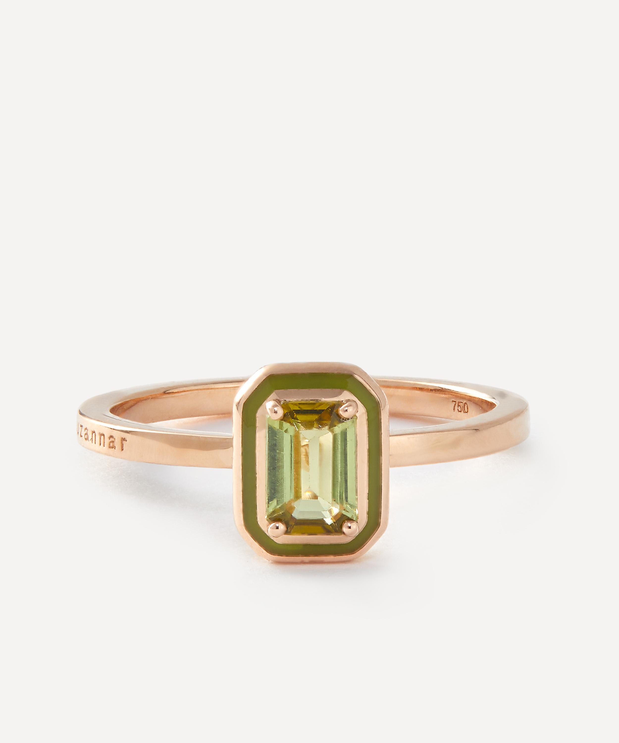 Selim Mouzannar - 18ct Rose Gold Mina Olive Green Tourmaline Ring image number 0