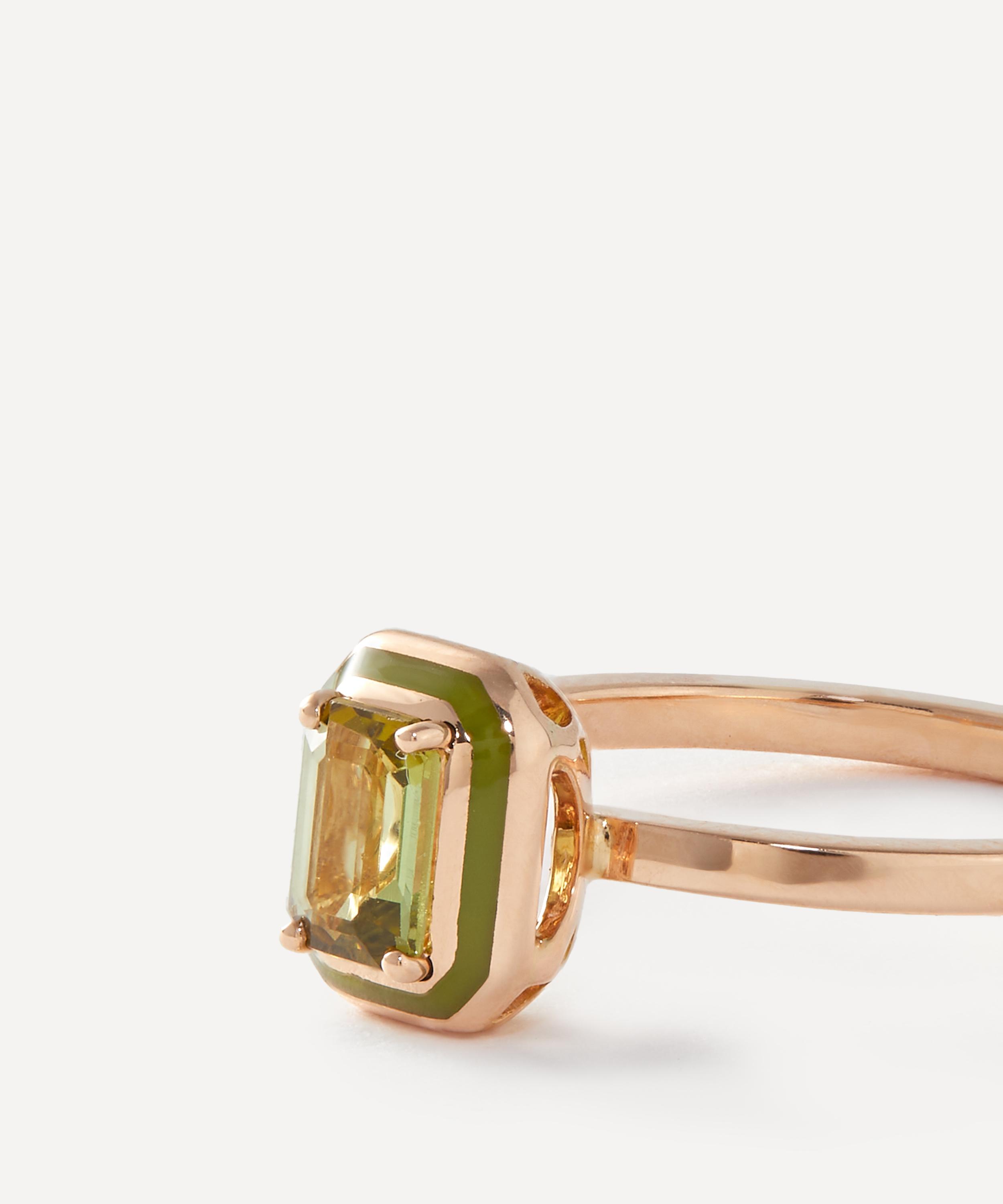 Selim Mouzannar - 18ct Rose Gold Mina Olive Green Tourmaline Ring image number 1