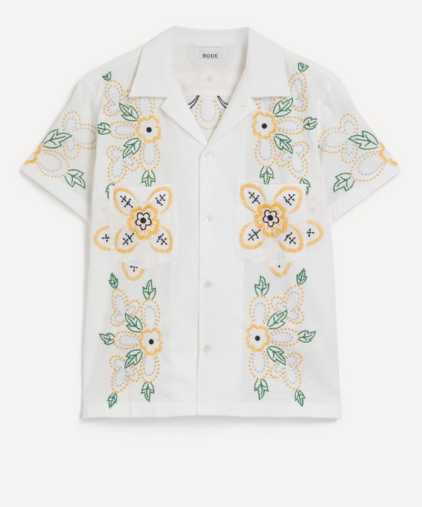 Bode - Embroidered Buttercup Short Sleeve Shirt