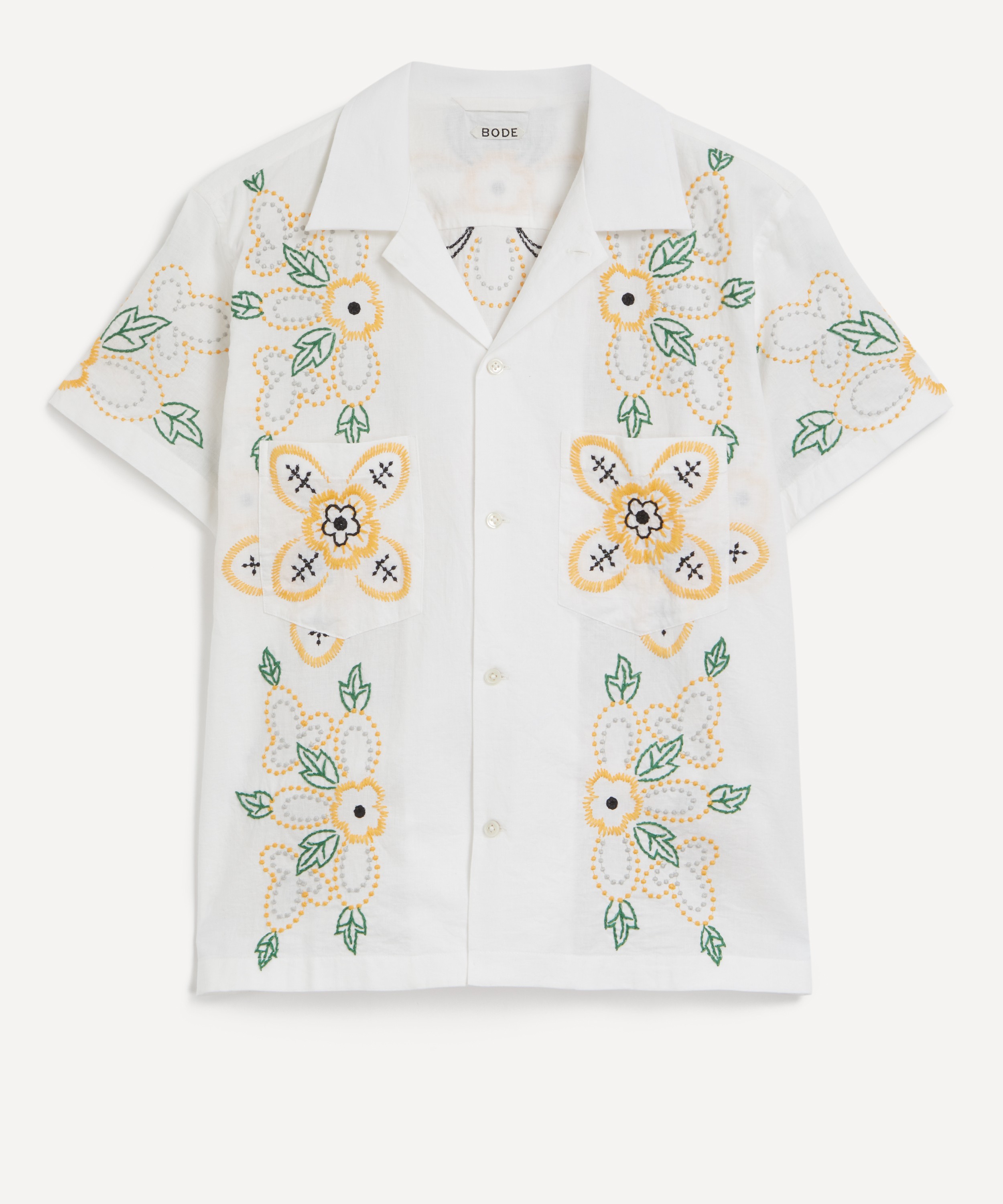 Bode - Embroidered Buttercup Short Sleeve Shirt image number 0